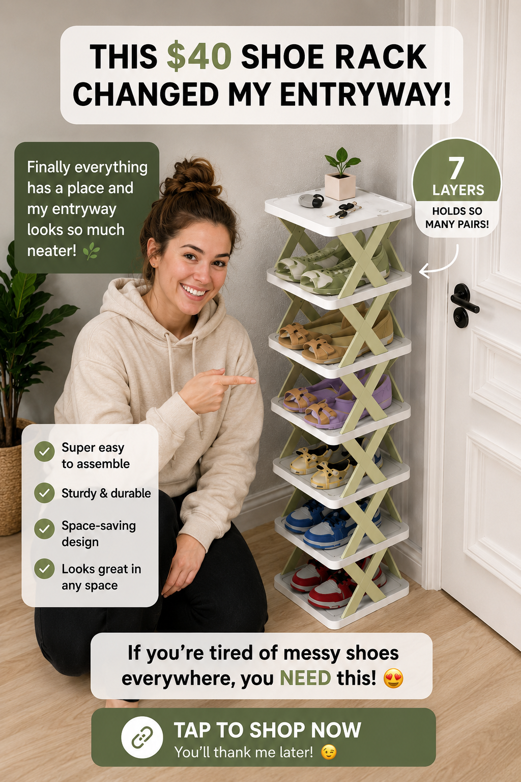 X-Shaped Shoe Rack